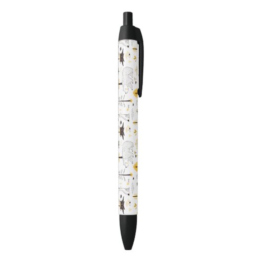 Cute Golden Bossen Scene Pattern Zwarte Inkt Pen (Achterkant (Verticaal))