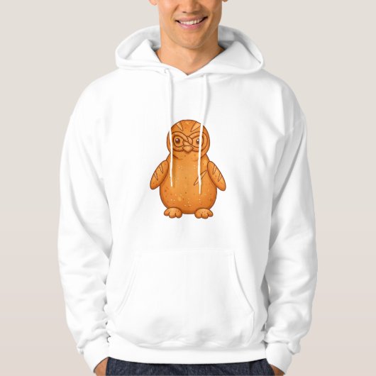 Cute Golden Bread Owl Mascot Illustration Hoodie (Voorkant)