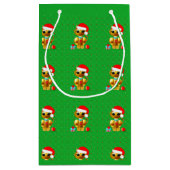 Cute Golden Christmas Cats Klein Cadeauzakje (Achterkant)