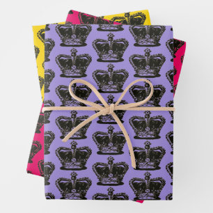 Cute  Golden Crown Assorful Wrappi Inpakpapier Vel