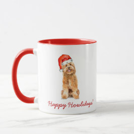 Cute Golden Doodle Dog Holiday Mok