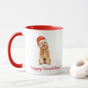 Cute Golden Doodle Dog Holiday Mok