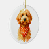 Cute Golden Doodle Dog Keramisch Ornament (Rechts)