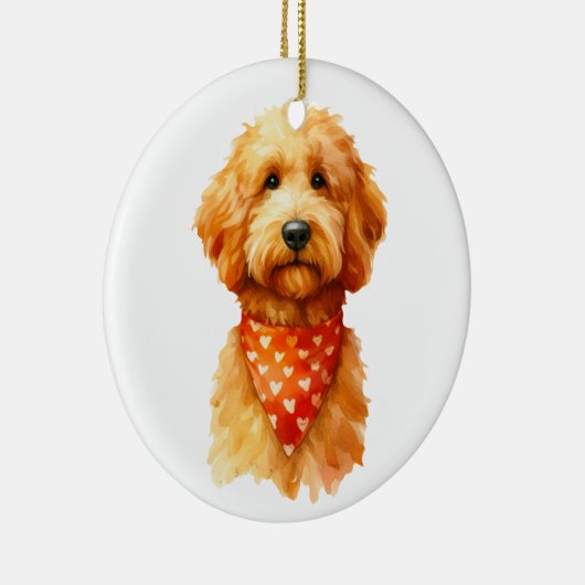 Cute Golden Doodle Dog Keramisch Ornament (Rechts)