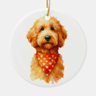 Cute Golden Doodle Dog Keramisch Ornament