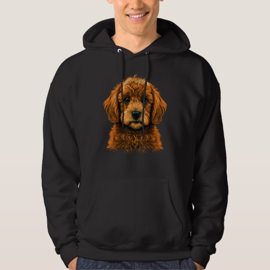 Cute Golden Doodle Dog on Goldendoodle  1 Hoodie (Voorkant)