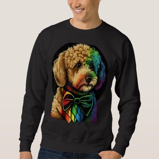 Cute Golden Doodle Dog on Goldendoodle Trui (Voorkant)