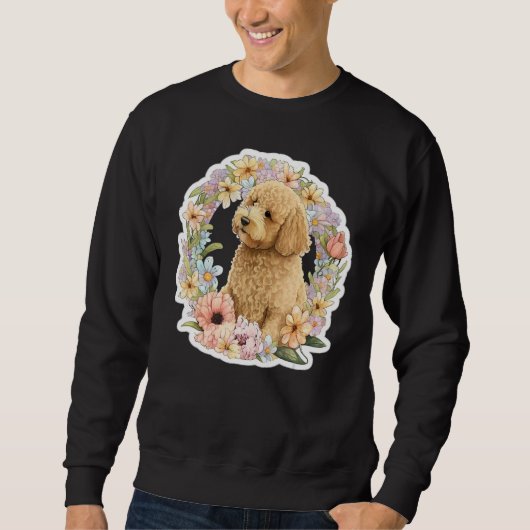 Cute Golden Doodle Flower summer Floral Goldendood Trui (Voorkant)