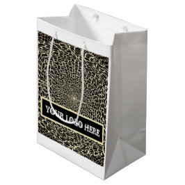 CUTE GOLDEN EN BLACK GIFT BAG MEDIUM CADEAUZAKJE