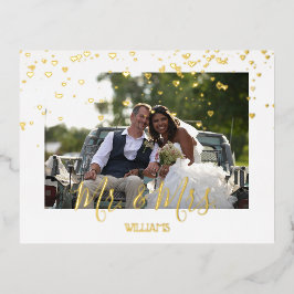 Cute Golden Hearts, eenvoudig bedankt! Folie Feestdagen Briefkaart