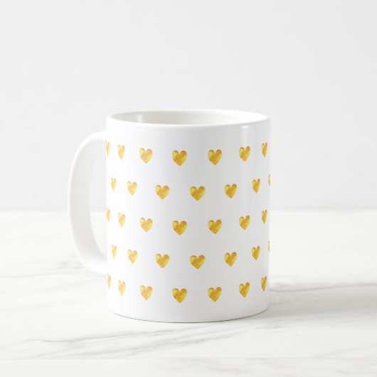 Cute Golden Hearts Koffiemok (Voorkant links)