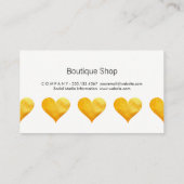 Cute Golden Hearts Visitekaartje (Achterkant)