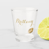 Cute Golden Kiss Lip Print Shot Glas (Voorkant)