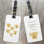 Cute Golden Labrador Retriever Dog Art Bagagelabel<br><div class="desc">Schattige waterverf Golden Labrador Retriever hondenkunst. Verander de contactgegevens op de rug.</div>