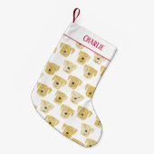 Cute Golden Labrador Retriever Dog Kleine Kerstsok (Voorkant (Hangend))