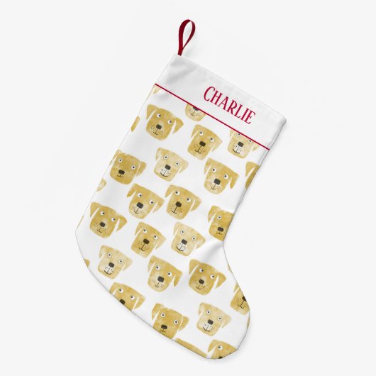 Cute Golden Labrador Retriever Dog Kleine Kerstsok (Voorkant (Hangend))