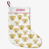 Cute Golden Labrador Retriever Dog Kleine Kerstsok (Voorkant)