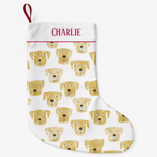 Cute Golden Labrador Retriever Dog Kleine Kerstsok (Voorkant)