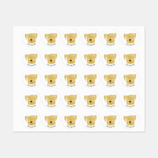 Cute Golden Labrador Retriever Dog Labels (Vel)