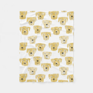 Cute Golden Labrador Retriever Dog Patroon Fleece Deken