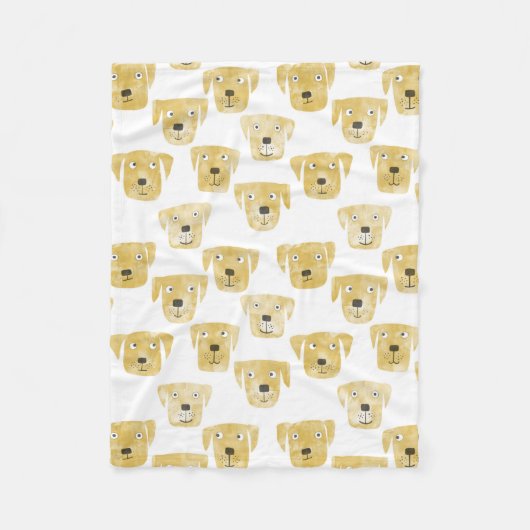 Cute Golden Labrador Retriever Dog Patroon Fleece Deken (Voorkant)