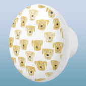 Cute Golden Labrador Retriever Dog Patroon Keramische Knop