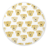Cute Golden Labrador Retriever Dog Patroon Keramische Knop (Voorkant)