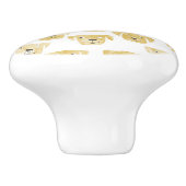 Cute Golden Labrador Retriever Dog Patroon Keramische Knop (Zijkant)