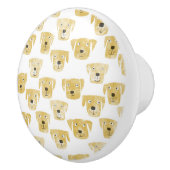 Cute Golden Labrador Retriever Dog Patroon Keramische Knop (Rechts)