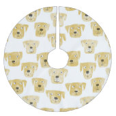 Cute Golden Labrador Retriever Dog Patroon Kerstboom Rok (Voorkant)