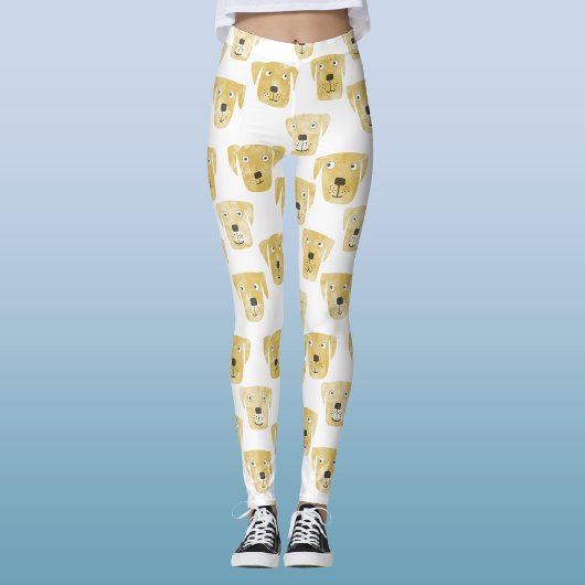 Cute Golden Labrador Retriever Dog Patroon Leggings