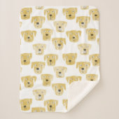 Cute Golden Labrador Retriever Dog Patroon Sherpa Deken (Voorkant)