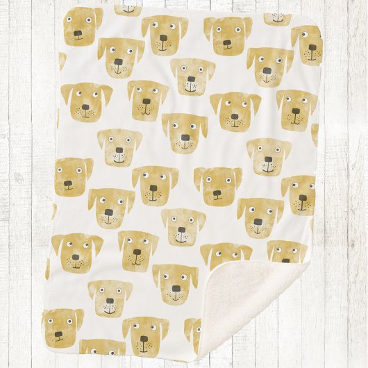 Cute Golden Labrador Retriever Dog Patroon Sherpa Deken