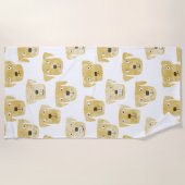 Cute Golden Labrador Retriever Dog Patroon Strandlaken (Voorkant)