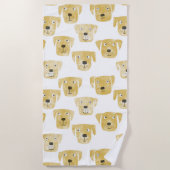 Cute Golden Labrador Retriever Dog Patroon Strandlaken (Voorkant)