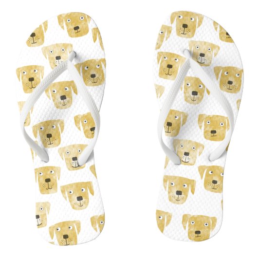 Cute Golden Labrador Retriever Dog Patroon Teenslippers (Voetbed)