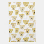 Cute Golden Labrador Retriever Dog Patroon Theedoek (Verticaal)