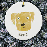 Cute Golden Labrador Retriever Dog Persoonlijk Keramisch Ornament<br><div class="desc">Breng wat feestgoedvrolijken naar je boom met dit gepersonaliseerde Golden Labrador Retriever ontwerp, met originele kunst van Nic Squirrell. Met een leuke waterverf schilderij van een schattige en liefdevolle hond, is dit een perfecte manier om je liefde voor je mooie vriend te shows. Gepersonaliseerd met de naam van je keuze,...</div>