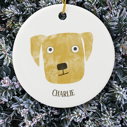 Cute Golden Labrador Retriever Dog Persoonlijk Keramisch Ornament