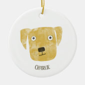 Cute Golden Labrador Retriever Dog Persoonlijk Keramisch Ornament (Voorkant)