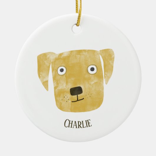 Cute Golden Labrador Retriever Dog Persoonlijk Keramisch Ornament (Voorkant)
