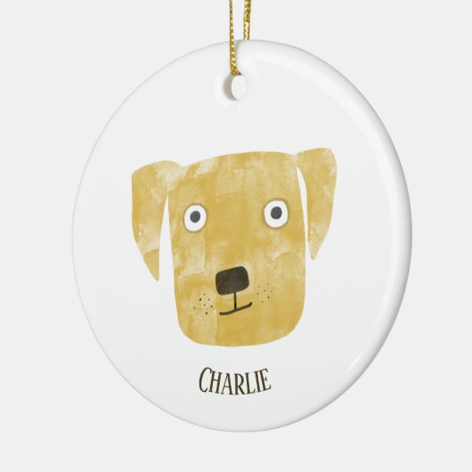 Cute Golden Labrador Retriever Dog Persoonlijk Keramisch Ornament (Links)