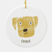 Cute Golden Labrador Retriever Dog Persoonlijk Keramisch Ornament (Achterkant)