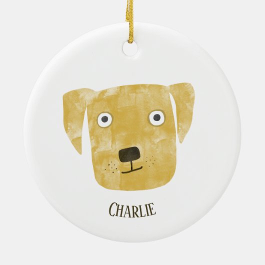 Cute Golden Labrador Retriever Dog Persoonlijk Keramisch Ornament (Achterkant)