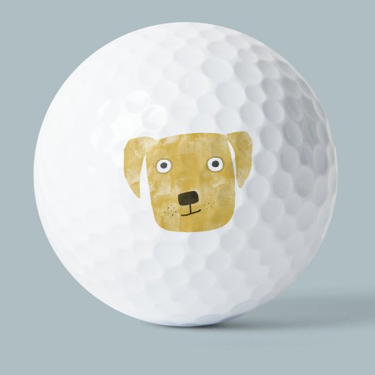 Cute Golden Labrador Retriever Dog Waterverf Golfballen