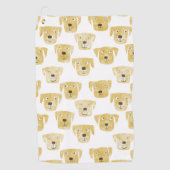 Cute Golden Labrador Retriever Dog Waterverf Golfhanddoek (Voorkant)