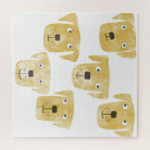 Cute Golden Labrador Retriever Dog Waterverf Legpuzzel (Horizontaal)