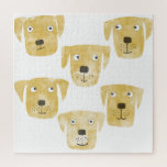 Cute Golden Labrador Retriever Dog Waterverf Legpuzzel<br><div class="desc">Wie houdt niet van een prachtige grappige Golden Labrador Retriever hond?</div>
