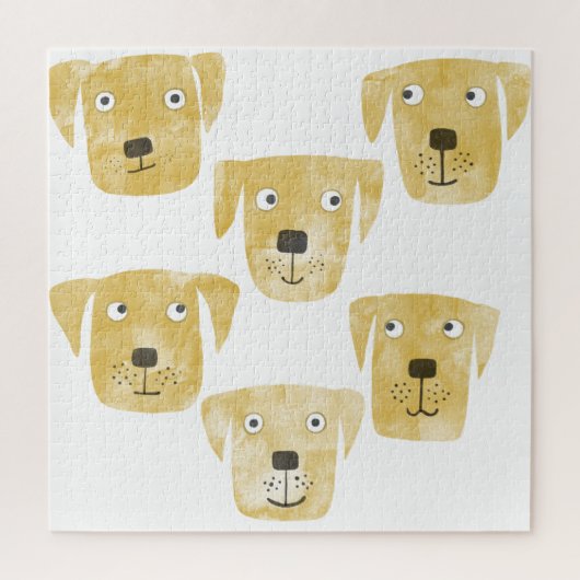Cute Golden Labrador Retriever Dog Waterverf Legpuzzel (Verticaal)