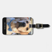 Cute Golden Labrador Retriever Foto Name Text Bagagelabel (Voorkant horizontaal)